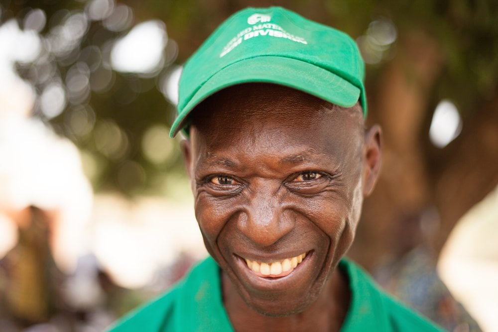 Free Photo  Close up portrait of happy wrinkled fashionable