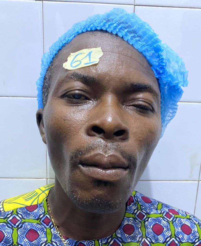 Jean-Brice speaking with Sight.org staff after surgery