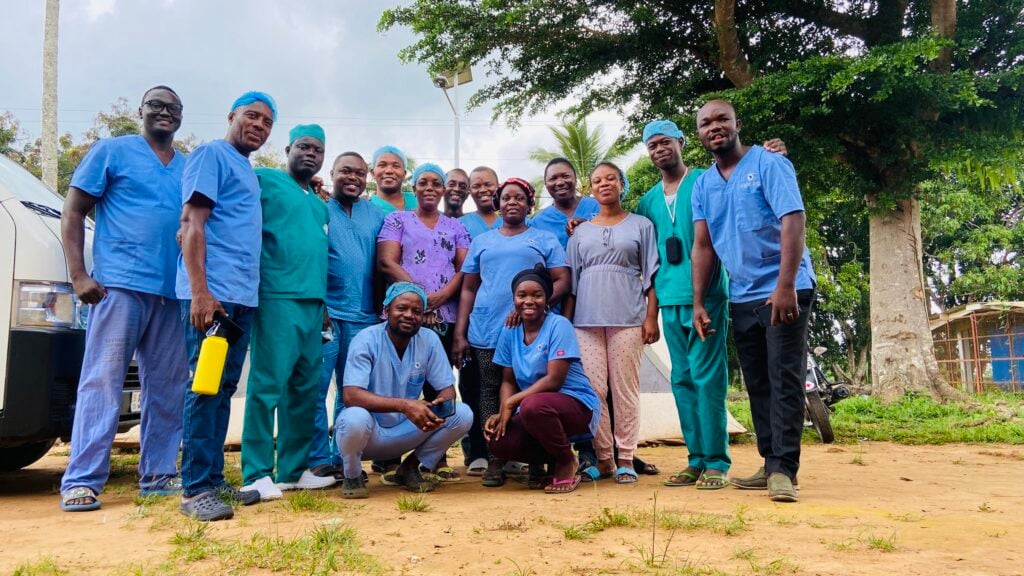 Sight.org medical team during mobile eye surgery outreach in West Africa