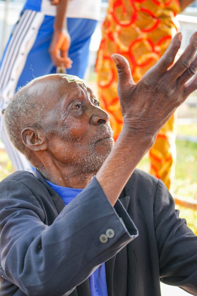 Ayedjoa Paparam reacting with joy after regaining his sight