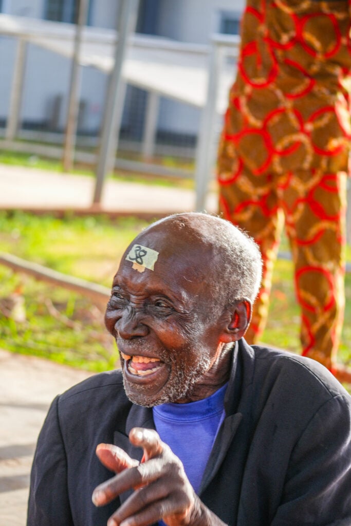 Ayedjoa Paparam laughing after cataract surgery restored his sight