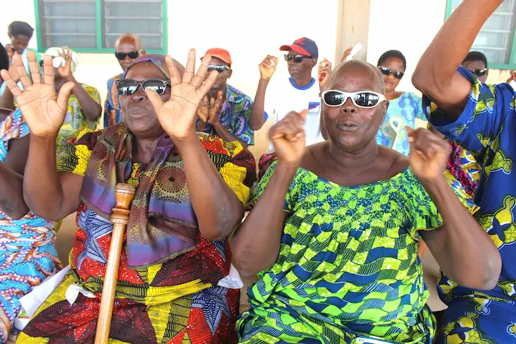African women celebrating while recovering from cataract surgery African women celebrating while recovering from cataract surgery