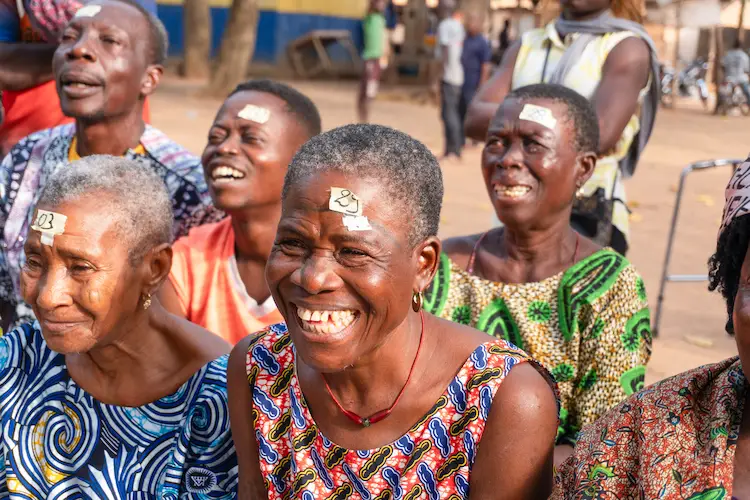 African women smiling after receiving cataract surgery African women smiling after receiving cataract surgery