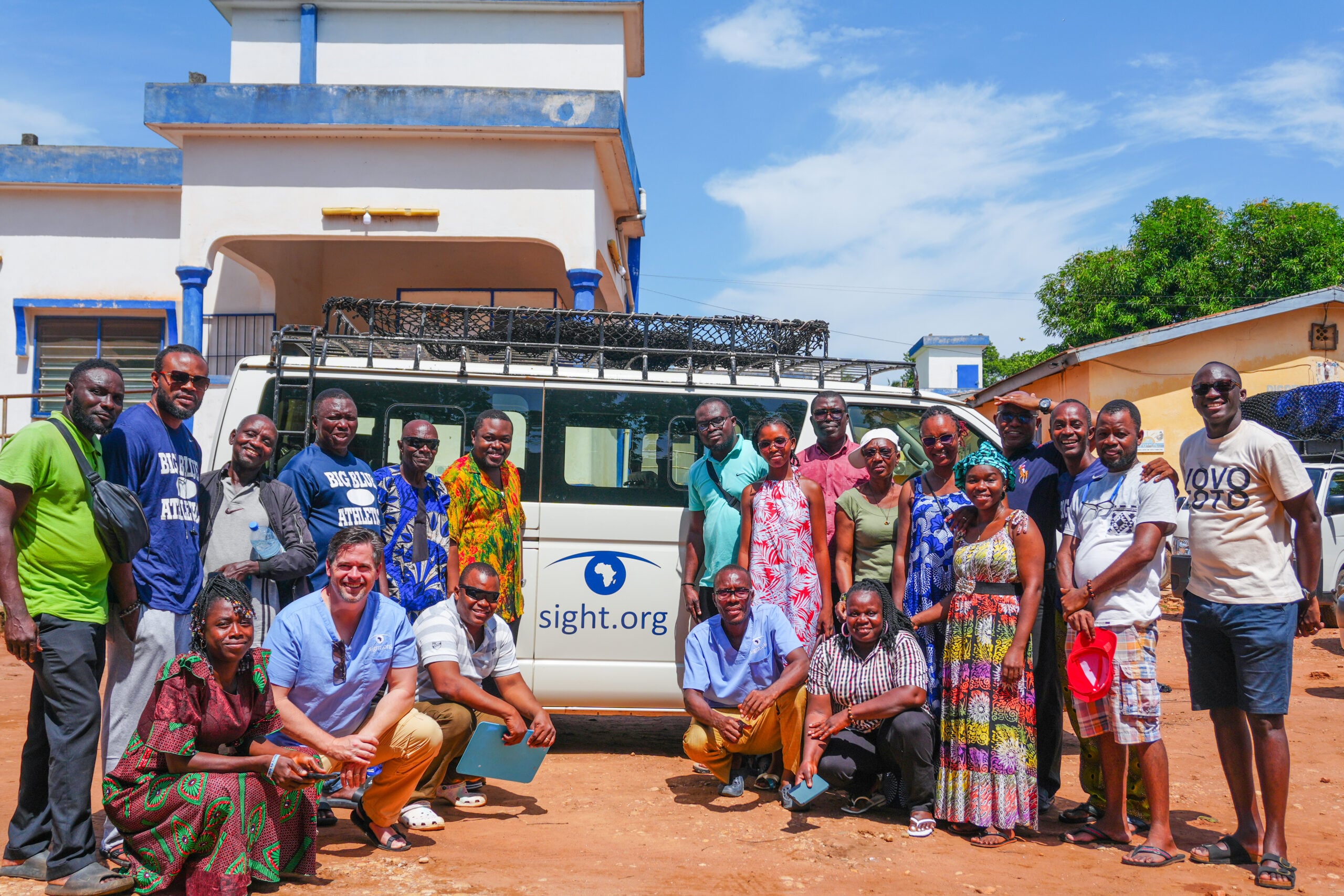 Sight.org team and local leaders during outreach in Togo