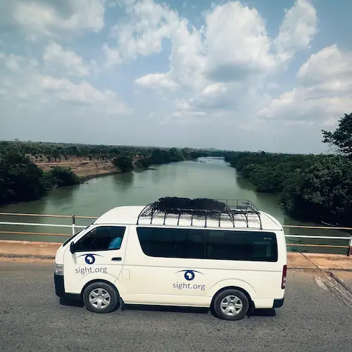 Sight.org van crossing bridge in Togo, Africa Sight.org van crossing bridge in Togo, Africa